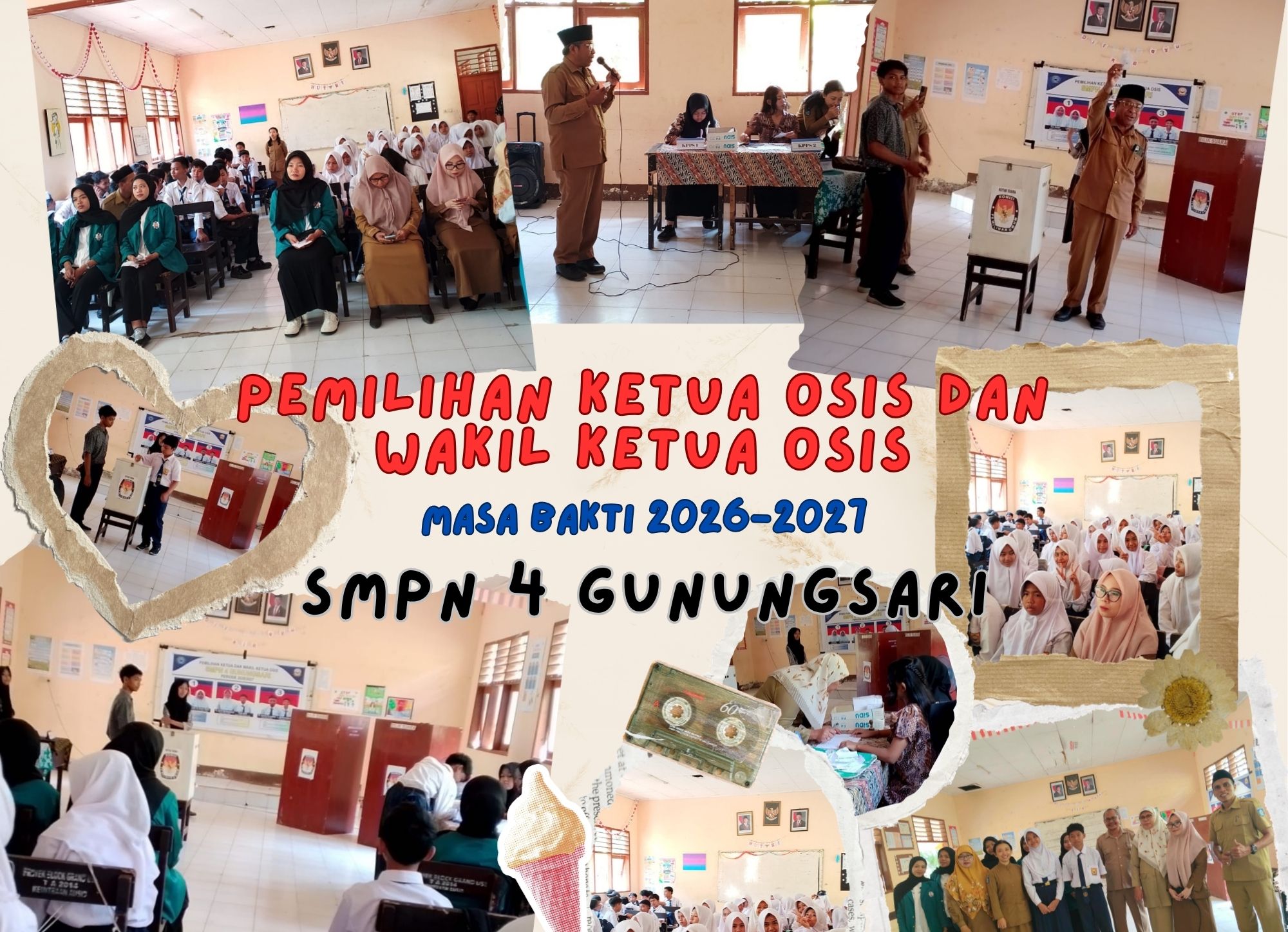 Pemilihan ketua  dan Wakil Ketua Osis SMPN 4 Gunungsari